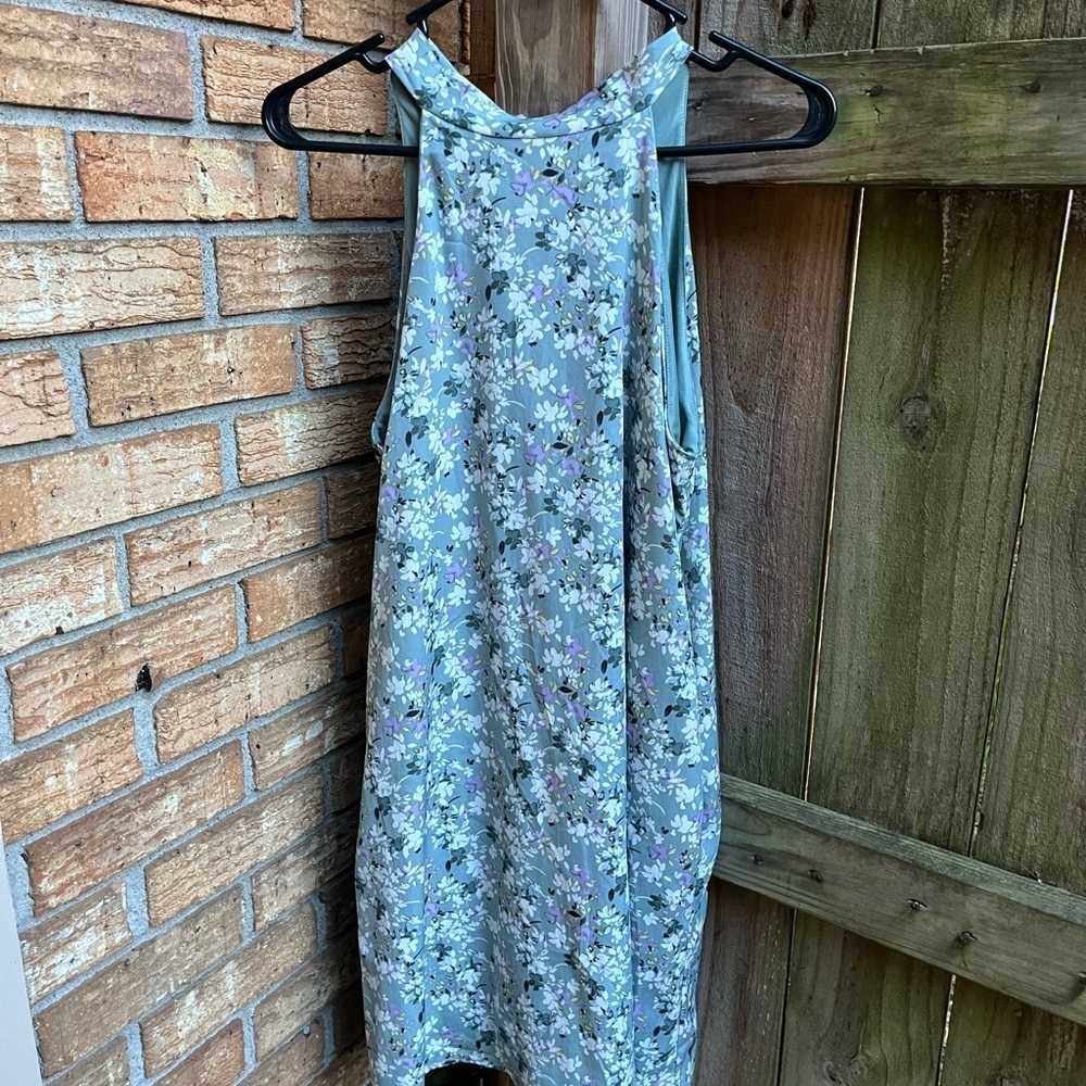 Gilli Floral Mini Dress - Blue and White